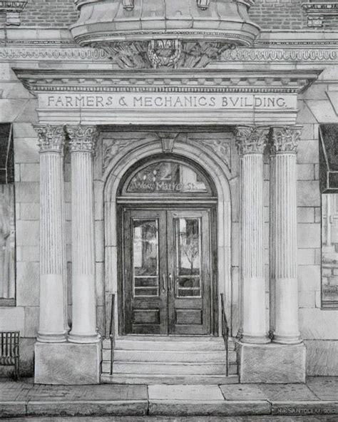 Nicholas Santoleri - Farmers and Mechanics Building pencil drawing Realistic Pencil Drawings ...