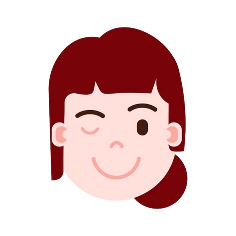 Premium Vector | Girl head emoji personage icon