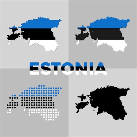 Premium Vector | Vector map of borders of estonia. flag and geography ...