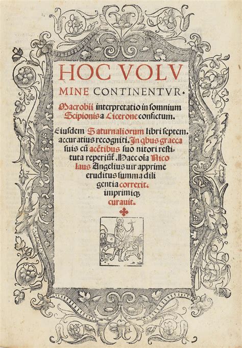 MACROBIUS, Ambrosius Aurelius Theodosius (390 AD – 430 AD). Interpretatio in somnium scipionis ...