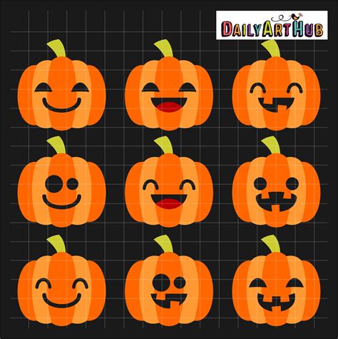 Halloween Cute Jack O Lanterns Clip Art Set – Daily Art Hub – Free Clip Art Everyday