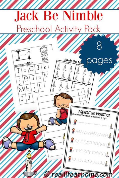 Nursery Rhyme Activities: Jack Be Nimble Preschool Learning Packet