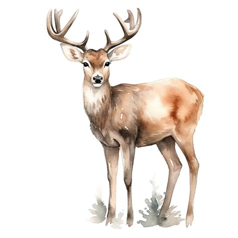 Watercolor Reindeer Clip Art, Deer, Reindeer, Watercolor PNG ...