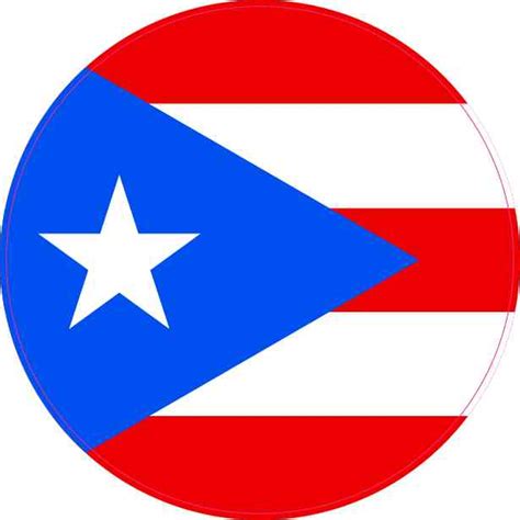 4inx4in Round Puerto Rico Flag Sticker Vinyl Vehicle Decal Travel ...