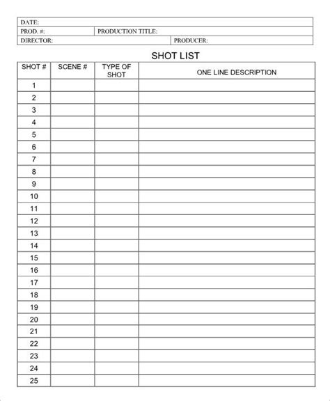 Camera Log Template Excel | HQ Template Documents