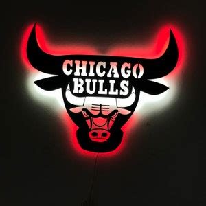 Chicago Bulls Led Sign, Chicago Bulls Neon Sign, Led Lighted Metal Wall Art, NBA Wall Decor ...