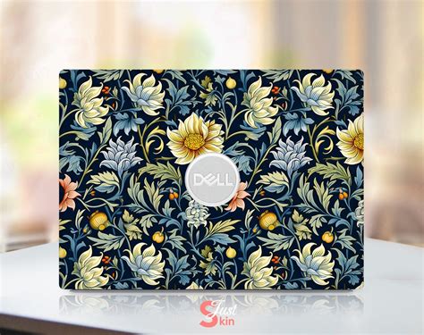 Dell Laptop Skin, Full Coverage Aesthetic Floral Pattern, Distinctive ...