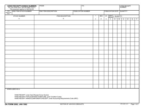 DA Form 2062 - Fill Out, Sign Online and Download Fillable PDF ...