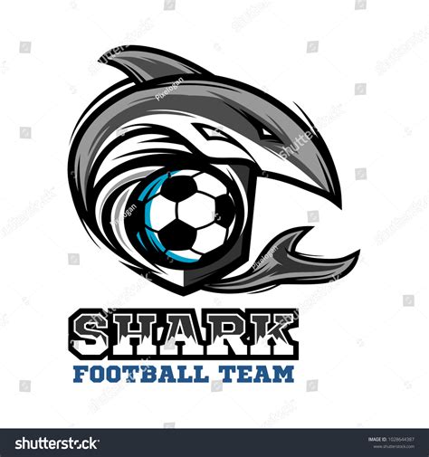 Shark Football Logo Vector 02 Stock Vector (Royalty Free) 1028644387