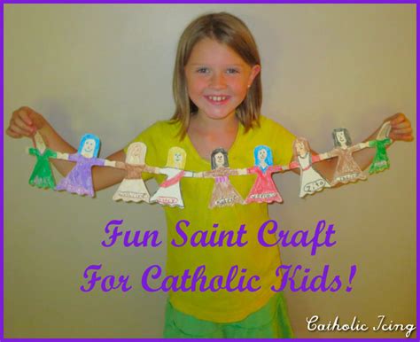 Saint Craft For Catholic Kids; Paper Doll Chain Of Saints | Catholic kids, All saints day ...