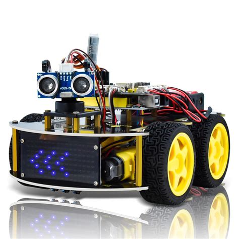 Buy KEYESTUDIO Smart Car Robot,4WD Programmable DIY Starter Kit for Arduino for Uno R3 ...