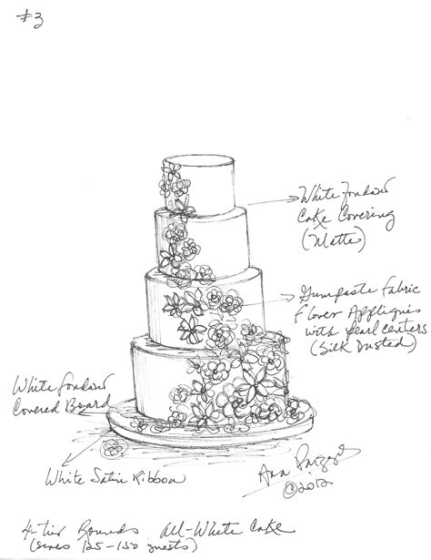 Custom Wedding Cake Sketch