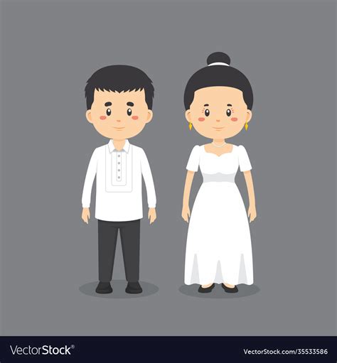 Character wearing philippines traditional dress Vector Image