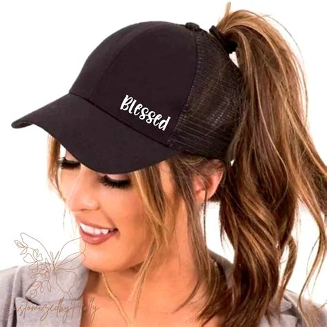 Personalized Ponytail Hats for Women Ponytail Cap Adjustable - Etsy