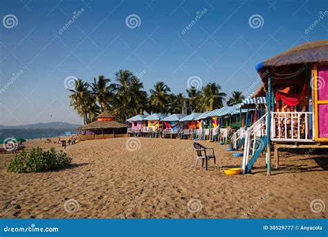 Beach houses in GOA stock image. Image of sand, green - 30529777