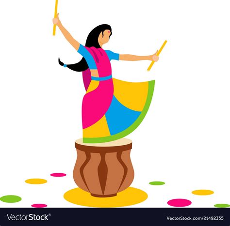 Indian dance garba Royalty Free Vector Image - VectorStock