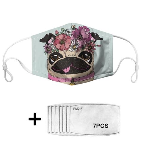 Pug Mask Pug Face Mask Animal Face Masks Pug Mouth Mask Dog - Etsy