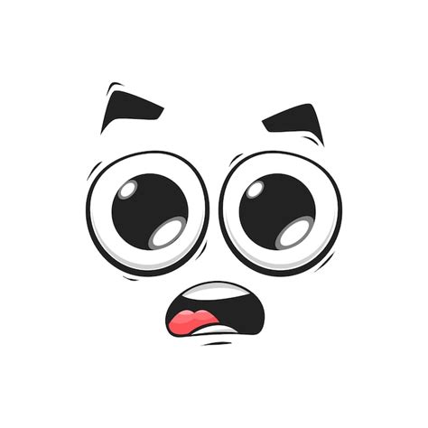 Premium Vector | Cartoon wow face funny surprised or shocked emoji