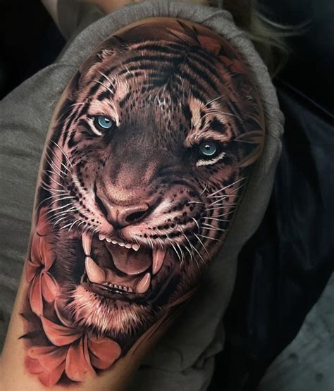 Tiger Portrait, Girl's Shoulder Tattoo | Best Tattoo Ideas For Men & Women