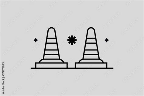 Minimalistic traffic pylon vector illustration in flat style design ...