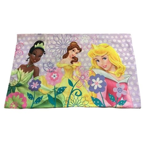 Disney | Bedding | Disney Princess Pillowcase Cinderella Belle Tiana ...