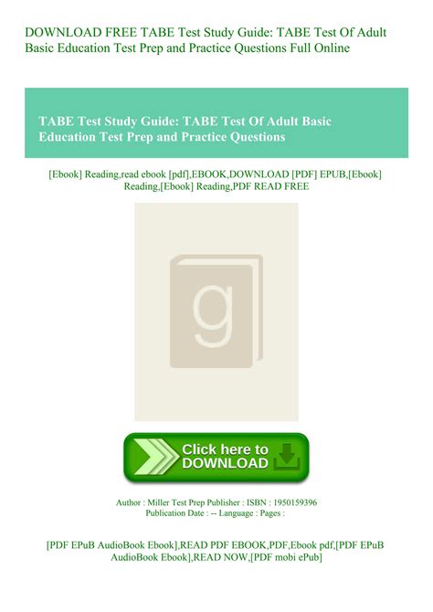 DOWNLOAD FREE TABE Test Study Guide TABE Test Of Adult Basic Education Test Prep and Practice ...