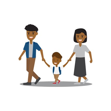 Family character. Children and parents walking. 518182 Vector Art at ...