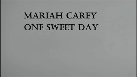 Mariah Carey - One Sweet Day Lyrics - YouTube