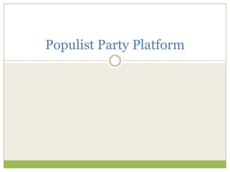 Populist Party Platform USE