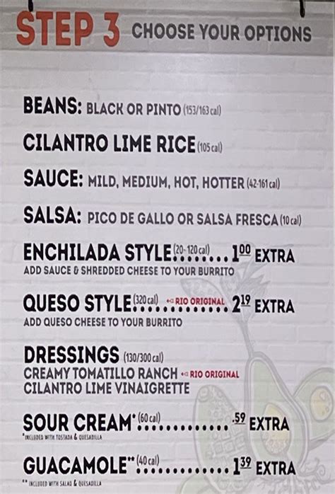 Cafe Rio menu – SLC menu