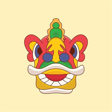 Chinese lion dance head, chinese new year element 17128075 Vector Art ...