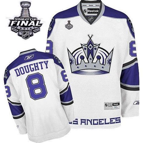 Los Angeles Kings NO.8 Drew Doughty Men's Jersey (White Premier 2014 Stanley Cup)