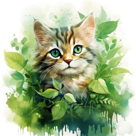 Premium Photo | Watercolor Cat animal for kids Clip art
