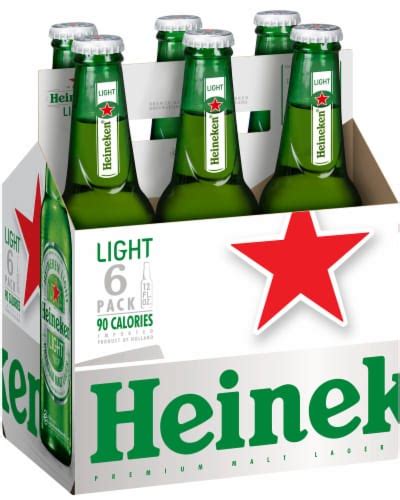 Heineken Light Lager Beer, 6 Pack, 12 fl oz Bottles, 6 bottles / 12 fl oz - Harris Teeter