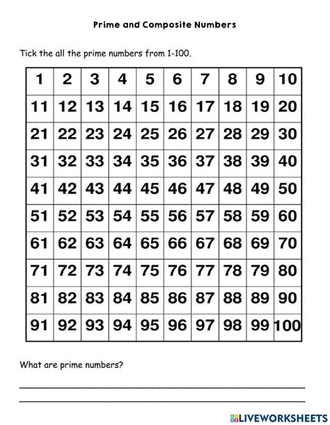 Prime and Composite Numbers - Worksheets - Worksheets Library