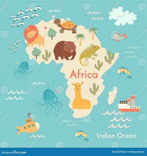 Animals World Map, Africa Stock Vector - Image: 62370364