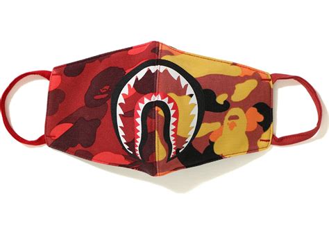 BAPE Half Camo Shark Mask Red/Orange - FW18 - GB