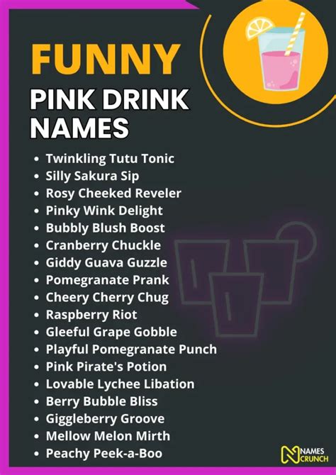 Funny Pink Drink Names (Pink-tastic and Punny) - Names Crunch