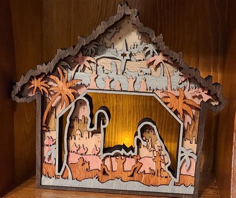 Handcrafted Layered Wood Nativity Scene Rustic Christmas Decor - Etsy