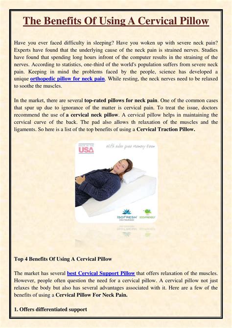 The Benefits Of Using A Cervical Pillow by Gimel Harper - Issuu