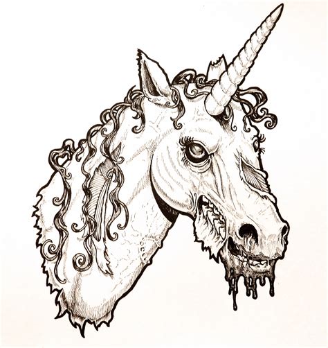 Zombie Unicorn Head by harperugby on DeviantArt