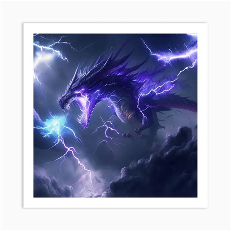 Lightning Dragon 5 Art Print by K.ES.Fosters.Enterprises - Fy