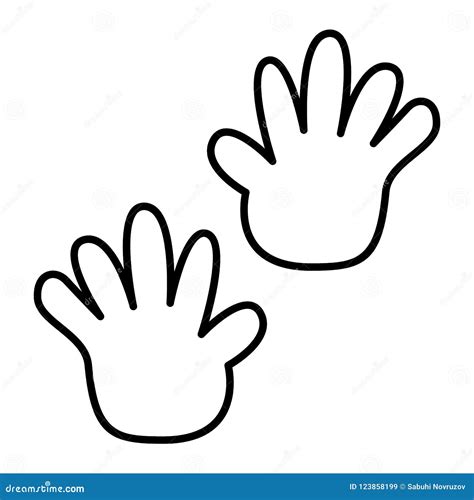 Baby Hands Thin Line Icon. Baby Hand Prints Vector Illustration Isolated on White Stock Vector ...