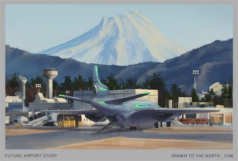 A digital painting of a sci-fi airport that started out as a photo ...