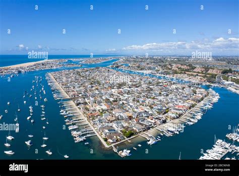 Aerial view of Balboa Island Newport Beach California Stock Photo - Alamy