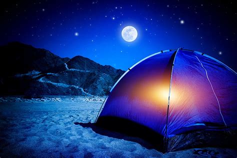 HD wallpaper: Photography, Camping, Moon, Mountain, Night, Sand, Tent, scenics - nature ...