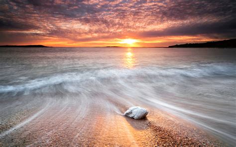 Download Sun Sea Cloud Sky Sunrise Sunset Wave Ocean Scenic Landscape ...