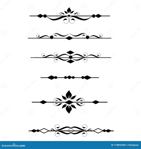 Fancy Dividers and Borders stock vector. Illustration of horizontal - 118895698