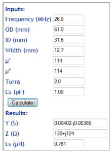 Ferrite inductor calculator - ferinner