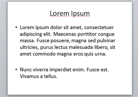 Lorem Ipsum dans les présentations PowerPoint